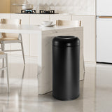 Load image into Gallery viewer, BEAMNOVA Kitchen Trash Can Black Stainless Steel Trash Can Open Top, 60L Large Capacity