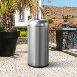 Load image into Gallery viewer, Beamnova Large Silver Stainless Steel Outcdoor Trash Can for Courtyard Park Hotel Lobby