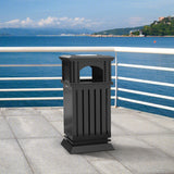 Load image into Gallery viewer, Beamnova Heavy Duty Streetscape Trash Can,Stainless Steel  Outdoor Trash Can with Locking Lid