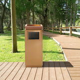 Load image into Gallery viewer, Beamnova Square Outdoor Trash Can with Lid for Yard Corridor Porch Balcony Park Rose Gold