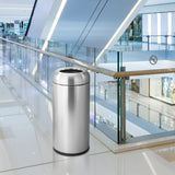 Load image into Gallery viewer, Beamnova Large Silver Stainless Steel Outcdoor Trash Can for Courtyard Park Hotel Lobby