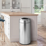 Load image into Gallery viewer, Beamnova Large Silver Stainless Steel Outcdoor Trash Can for Courtyard Park Hotel Lobby