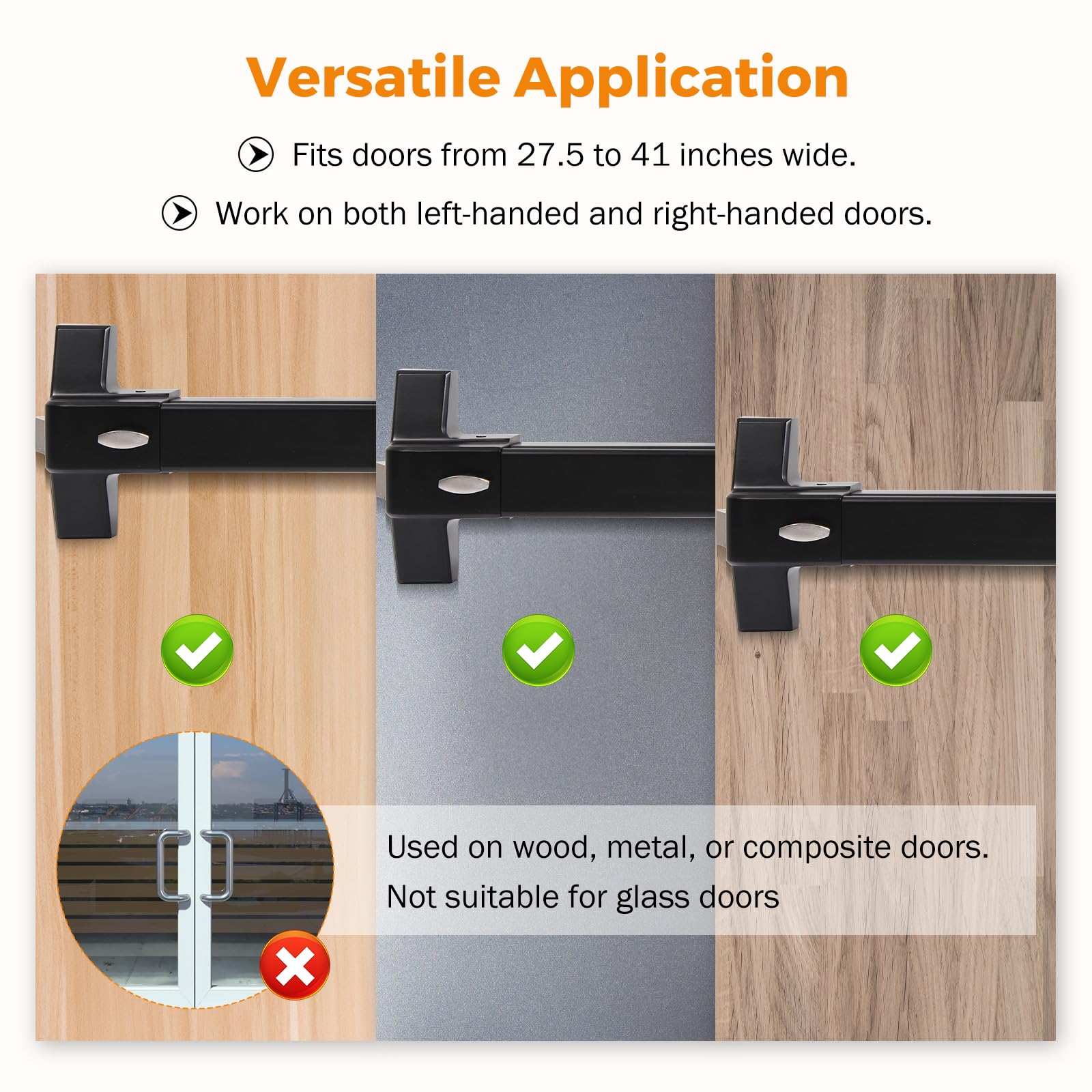 BEAMNOVA Commercial Door Push Bar Panic Exit Device With Alarm Exterio