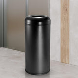 Load image into Gallery viewer, BEAMNOVA Commercial Trash Can Open Top, 60L Large Capacity Black Stainless Steel Trash Can