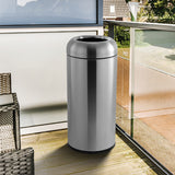 Load image into Gallery viewer, Beamnova Large Silver Stainless Steel Outcdoor Trash Can for Courtyard Park Hotel Lobby