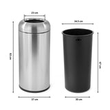 Load image into Gallery viewer, Beamnova Silver Kitchen Trash Can with Lid Open Top,Commercial Stainless Steel Trash Can For Cafe restaurant Mall Hotel