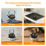 Load image into Gallery viewer, BEAMNOVA Cast Iron Teapot with Infuser, 40.6oz Tea Kettle for Stovetop Japanese Style Tea Pot Set with 4 Tea Cups Home Teapot Inside Coated with Enamel