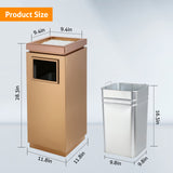 Load image into Gallery viewer, Beamnova Square Outdoor Trash Can with Lid for Yard Corridor Porch Balcony Park Rose Gold