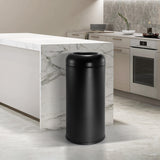 Load image into Gallery viewer, BEAMNOVA Kitchen Trash Can Black Stainless Steel Trash Can Open Top, 60L Large Capacity