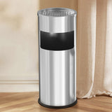 Load image into Gallery viewer, Beamnova Trash Can Outdoor Waste Container Round Stainless Steel Trash Can with Removable Inner Bucket for Disposal Commercial Waste Container