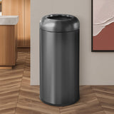 Load image into Gallery viewer, BEAMNOVA 16.5 Gallon Trash Can Black Open Top Large Outdoor Indoor Commercial Stainless Steel Waste Basket Container, Metallic Garbage Can with Lid