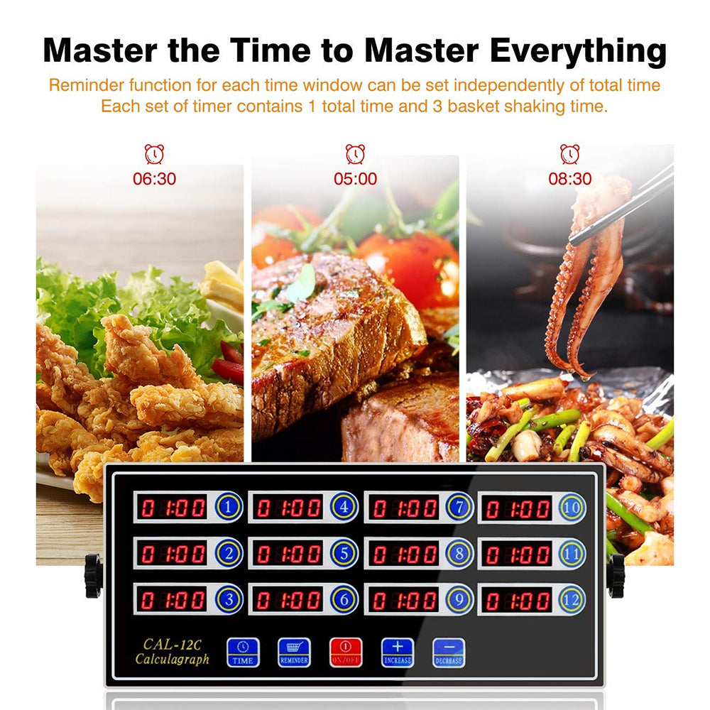 ZzPro Commercial 4 Channels Kitchen Timers Restaurant Timer Loud Alarm Adjustable Cooking Reminder Stainless Steel Clear LED Display for Multiple