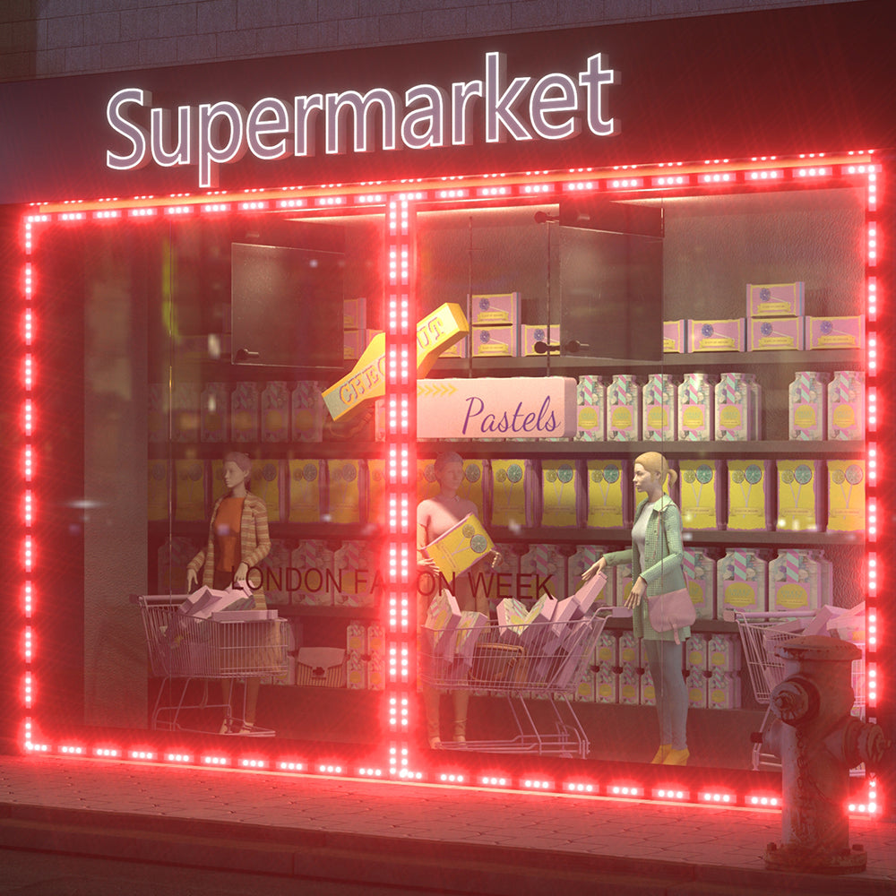 Added brighter lights in the store windows last night. I